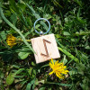 БРЕЛОК ДЕРЕВ'ЯНИЙ КВАДРАТНИЙ РУНА ЕЙВАЗ (KEY RING WOODEN SQUARE RUNA EYVAZ)
